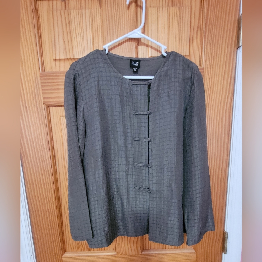 Eileen Fisher Silk and Linen cardigan Medium